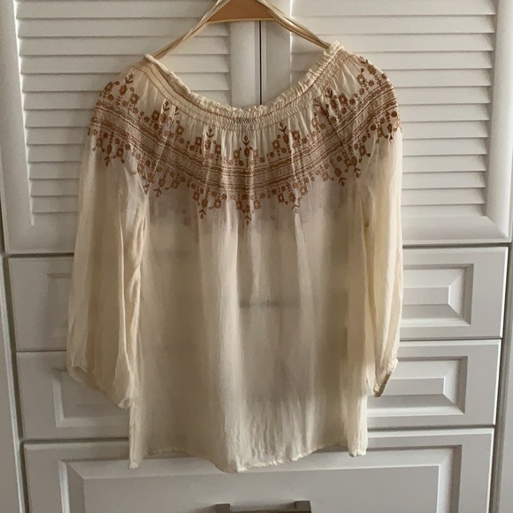 Lucky brand sheer bohemian blouse - Picture 3 of 5